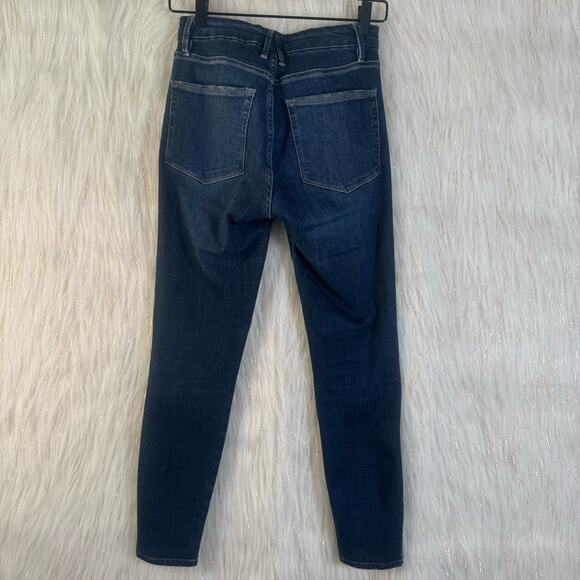 Good American Good Legs Crop Jeans Skinny Dark Wash Stretch Mid Rise 2/26 - Picture 4 of 9
